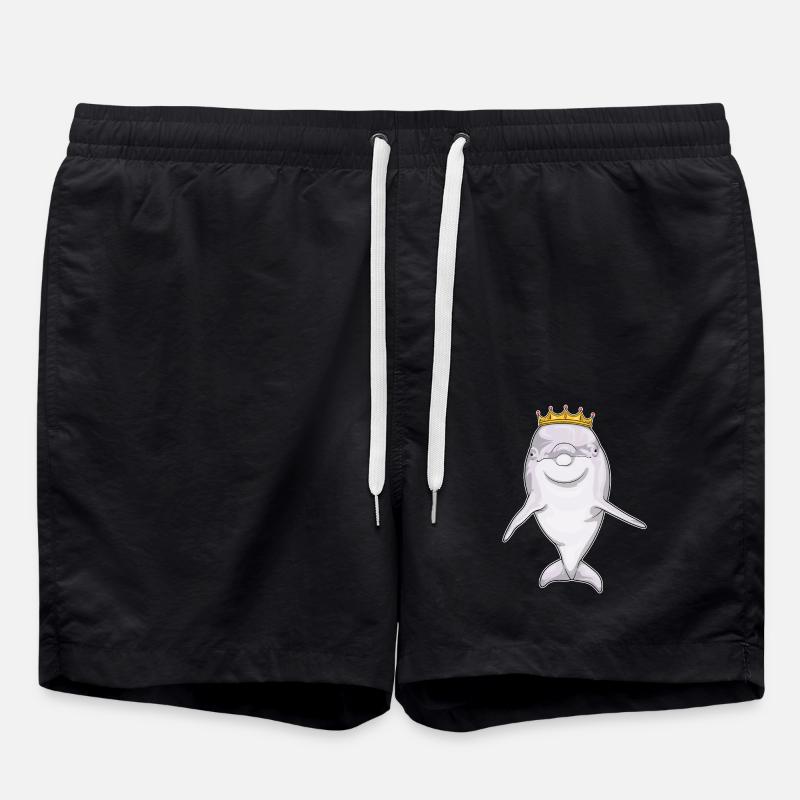 Dolphin Queen Crown - Swim Trunks - black