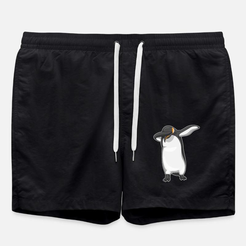 Penguin Hip Hop Dance - Swim Trunks - black