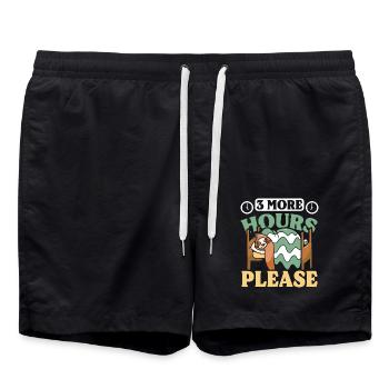 Sleeping 3 more hours please Sloth - Swim Trunks - black - Front - AI Model Male 185 light (185cm)