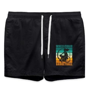 Rollstuhl Basketball Sport - Badeshorts - Schwarz - Vorne - AI Model Male 185 light (185cm)