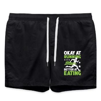Okay At Running Better At Eating - Badeshorts - Schwarz - Vorne - AI Model Male 185 light (185cm)