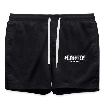 Münsteranerin Münsteraner Münster - Swim Trunks - black - Front - AI Model Male 185 light (185cm)