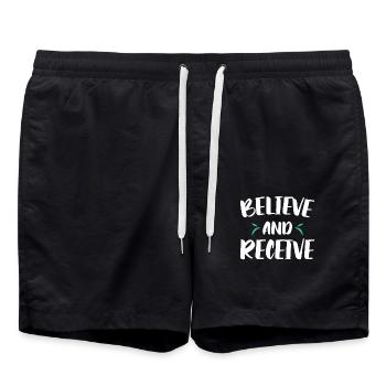 Croire et recevoir la foi chrétienne en Dieu - Short de bain - noir - Devant - AI Model Male 185 light (185cm)