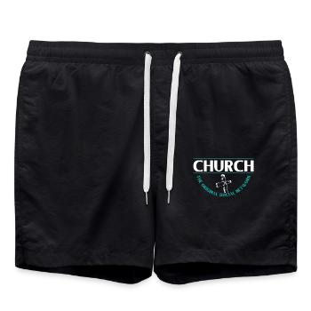 Church The original social network Faith - Swim Trunks - black - Front - AI Model Male 185 light (185cm)