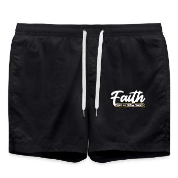 Faith makes everything possible Christian Jesus - Swim Trunks - black - Front - AI Model Male 185 light (185cm)