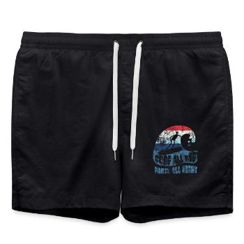 Surf all day - party all night - Surfer - Geschenk - Badeshorts - Schwarz - Vorne - AI Model Male 185 light (185cm)