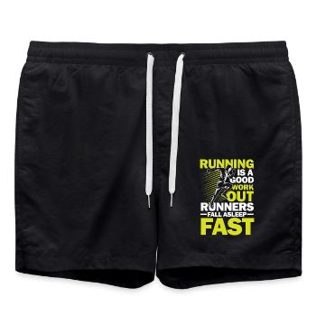 Running Good Work Out Runners Fall Asleep Fast - Badeshorts - Schwarz - Vorne - AI Model Male 185 light (185cm)