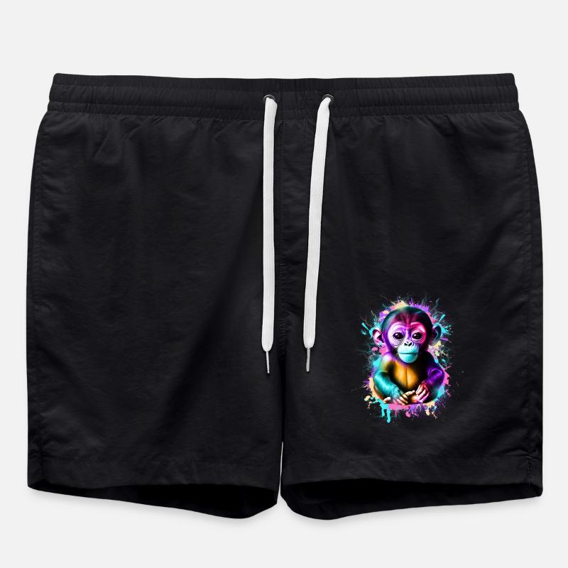 Affe Bunt - Badeshorts - Schwarz