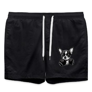 Niedlicher Chihuahua als Boxer für einen - Badeshorts - Schwarz - Vorne - AI Model Male 185 light (185cm)