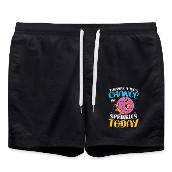 There's A 100% Chance Of Sprinkles Today - Badeshorts - Schwarz - Vorne - AI Model Male 185 light (185cm)