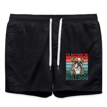 Je préfère être à la maison avec mon Bulldog - Short de bain - noir - Devant - AI Model Male 185 light (185cm)