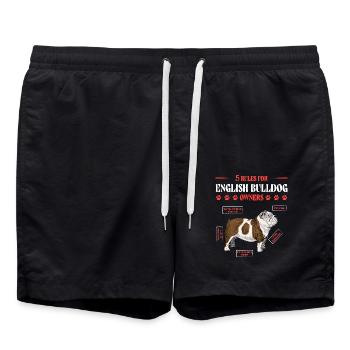 5 règles pour les propriétaires de bouledogues anglais - Short de bain - noir - Devant - AI Model Male 185 light (185cm)