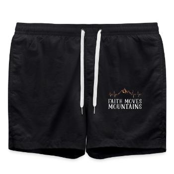 La foi déplace des montagnes de croyants chrétiens - Short de bain - noir - Devant - AI Model Male 185 light (185cm)