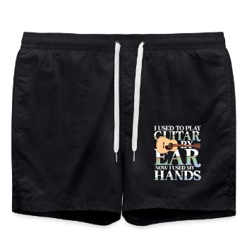 I Used To Play Guitar By Ear Now I Used My Hands - Badeshorts - Schwarz - Vorne - AI Model Male 185 light (185cm)