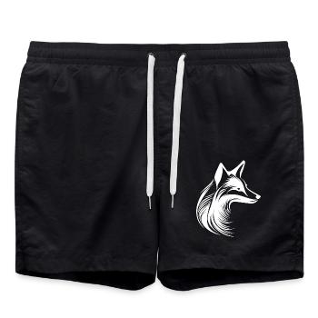 Beau portrait de renard tatoué - Short de bain - noir - Devant - AI Model Male 185 light (185cm)