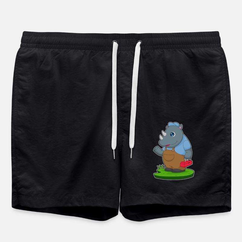 Nashorn Handwerker Werkzeugbox - Badeshorts - Schwarz