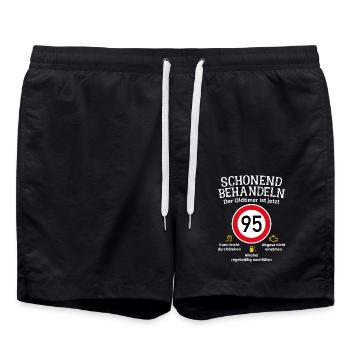 95. Geburtstag Schonend Behandeln Oldtimer Ist 95 - Badeshorts - Schwarz - Vorne - AI Model Male 185 light (185cm)