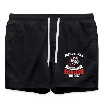 Juste une femme qui aime les bouledogues anglais - Short de bain - noir - Devant - AI Model Male 185 light (185cm)