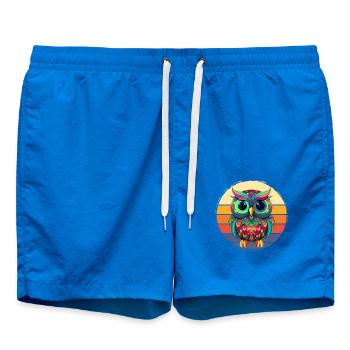Streetart Eule für eine Street Art Fans Künstler - Badeshorts - Cobalt blue - Vorne
