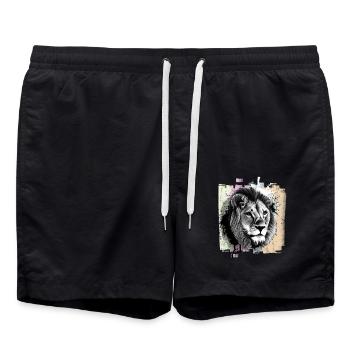 Lion - Short de bain - noir - Devant - AI Model Male 185 light (185cm)