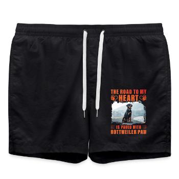 La route vers mon cœur est pavée de patte de Rottweiler - Short de bain - noir - Devant - AI Model Male 185 light (185cm)