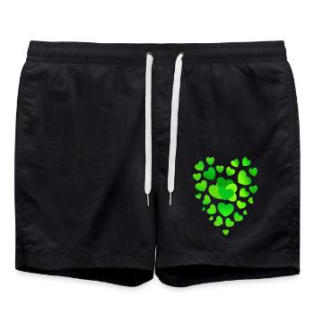 Cœurs verts Cœur vert - Short de bain - noir - Devant - AI Model Male 185 light (185cm)