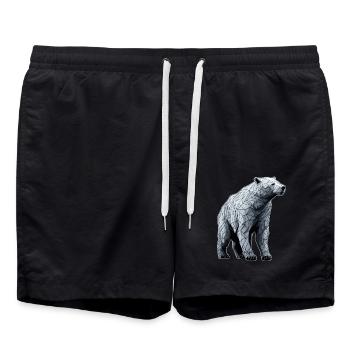 Polygone de l’ours polaire LIne Art - Short de bain - noir - Devant - AI Model Male 185 light (185cm)