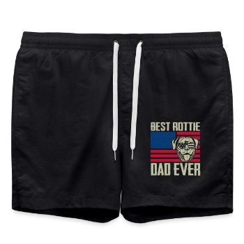 Best rottie dad ever - Badeshorts - Schwarz - Vorne - AI Model Male 185 light (185cm)