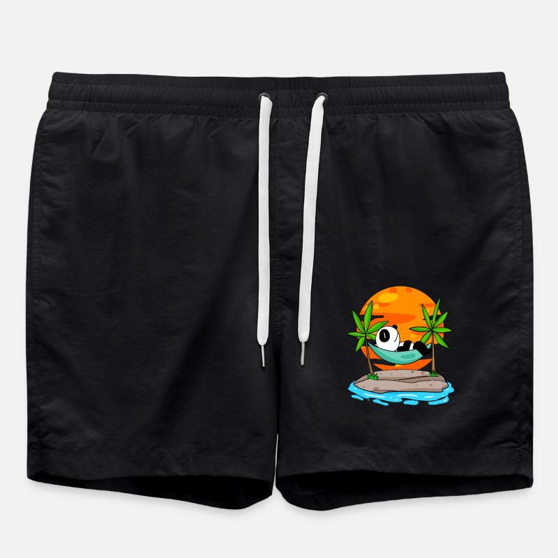 Panda sur la plage - Short de bain - noir