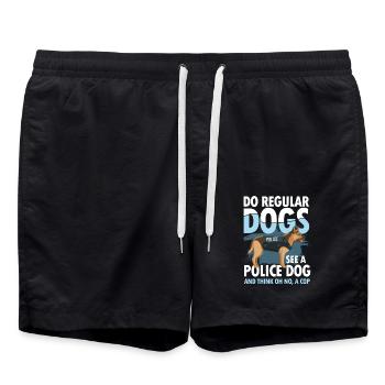 Do Regular Dogs See A Police Dog A Cop - Badeshorts - Schwarz - Vorne - AI Model Male 185 light (185cm)
