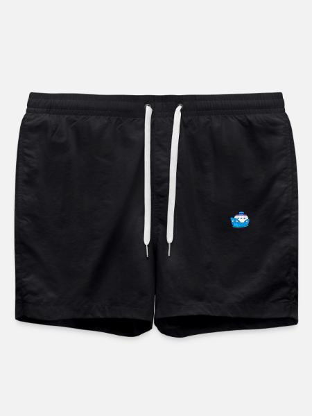 Kawaii Cruise Ship Pocket - Swim Trunks - black