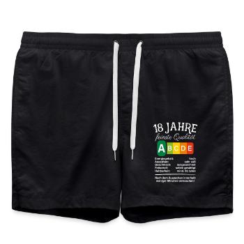 18 Jahre Feinste Qualität Geschenk 18. Geburtstag - Badeshorts - Schwarz - Vorne - AI Model Male 185 light (185cm)
