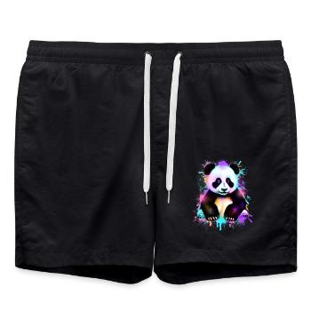 Panda - Badeshorts - Schwarz - Vorne - AI Model Male 185 light (185cm)