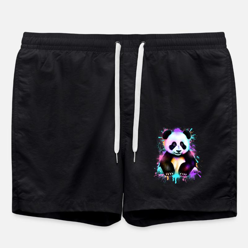Panda - Badeshorts - Schwarz