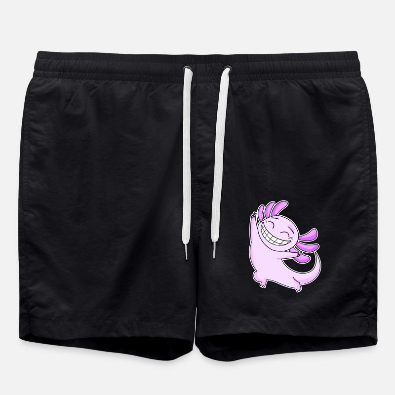 Happy Axolotl - Swim Trunks - black