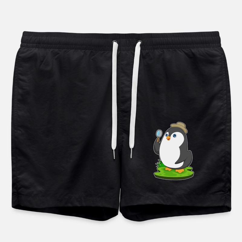 Penguin Detective Magnifier - Swim Trunks - black