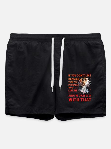 Beagle funny saying dog - Swim Trunks - black