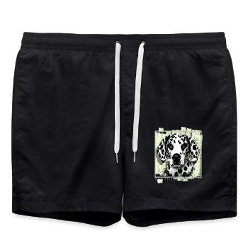 Dalmatian - Swim Trunks - black - Front - AI Model Male 185 light (185cm)
