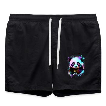 Panda - Badeshorts - Schwarz - Vorne - AI Model Male 185 light (185cm)