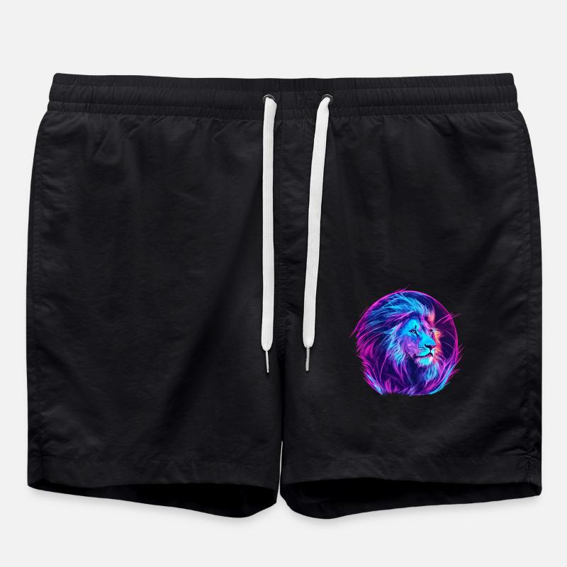 Löwe Vaporwave EDM - Badeshorts - Schwarz