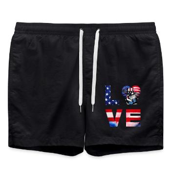 LOVE USA 4 juillet - Short de bain - noir - Devant - AI Model Male 185 light (185cm)