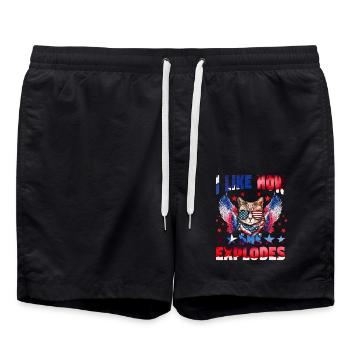 I like how she explodes - Swim Trunks - black - Front - AI Model Male 185 light (185cm)
