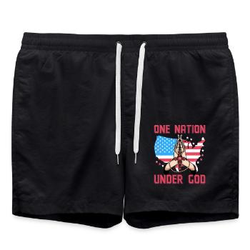 Une nation sous Dieu - Short de bain - noir - Devant - AI Model Male 185 light (185cm)