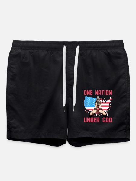 One Nation under God - Swim Trunks - black