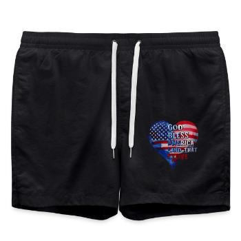 God bless America Land that I love - Badeshorts - Schwarz - Vorne - AI Model Male 185 light (185cm)