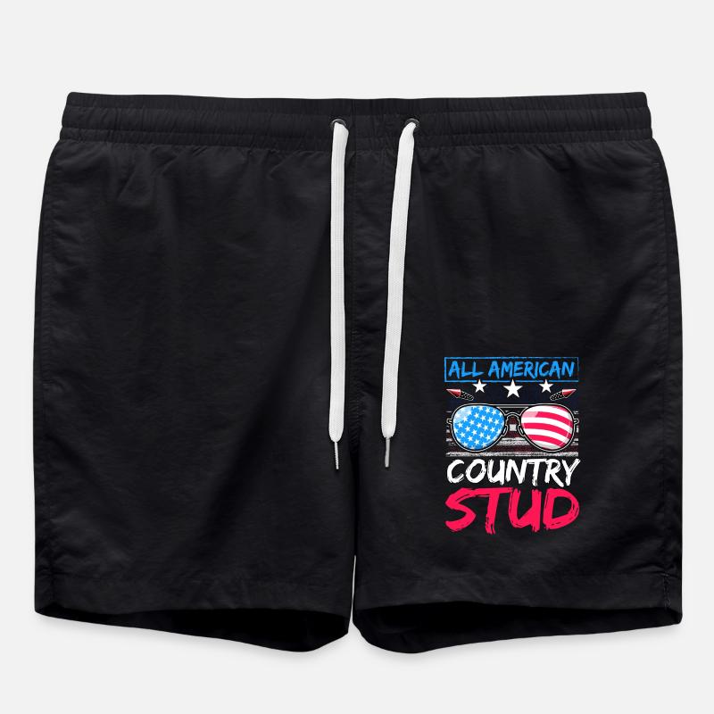All American Country Stud - Swim Trunks - black