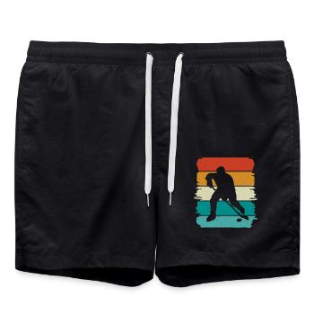 Eishockey Ice Hockey - Badeshorts - Schwarz - Vorne - AI Model Male 185 light (185cm)