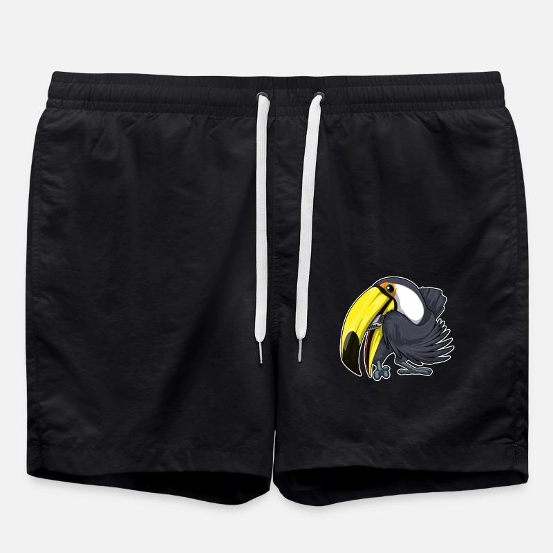 Toucan Musician Harmonica Music - Swim Trunks - black