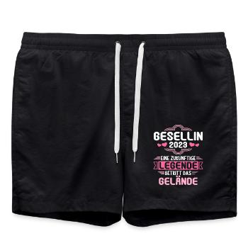 Gesellin Gesellenprüfung bestanden Gesellin - Badeshorts - Schwarz - Vorne - AI Model Male 185 light (185cm)