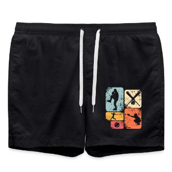 Base-ball - Short de bain - noir - Devant - AI Model Male 185 light (185cm)
